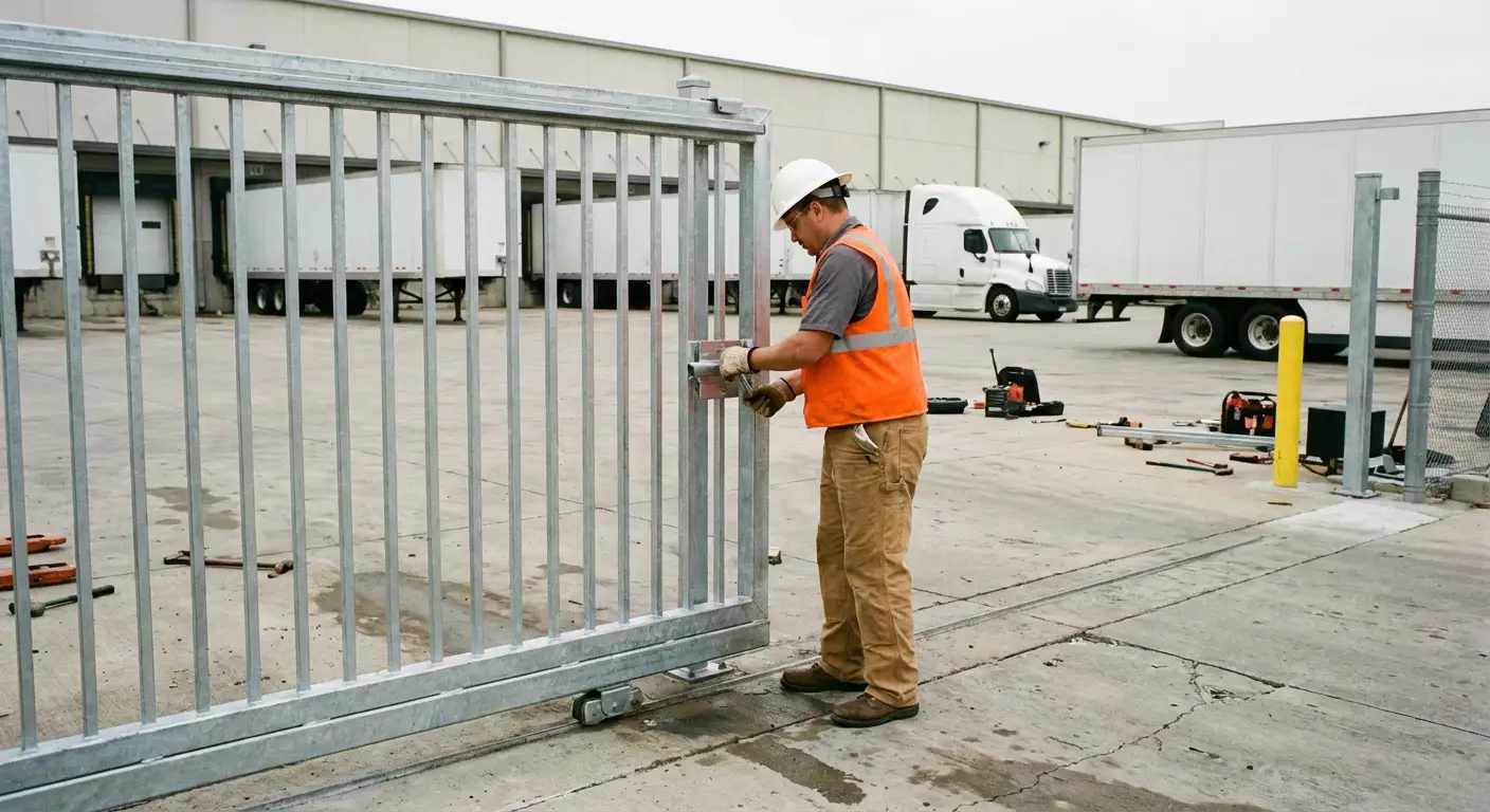 Heavy-duty temporary fencing installation in Lynwood