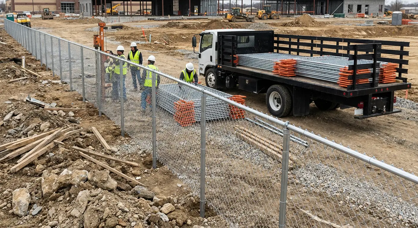 Post-Driven Construction Fence in Lynwood, CA