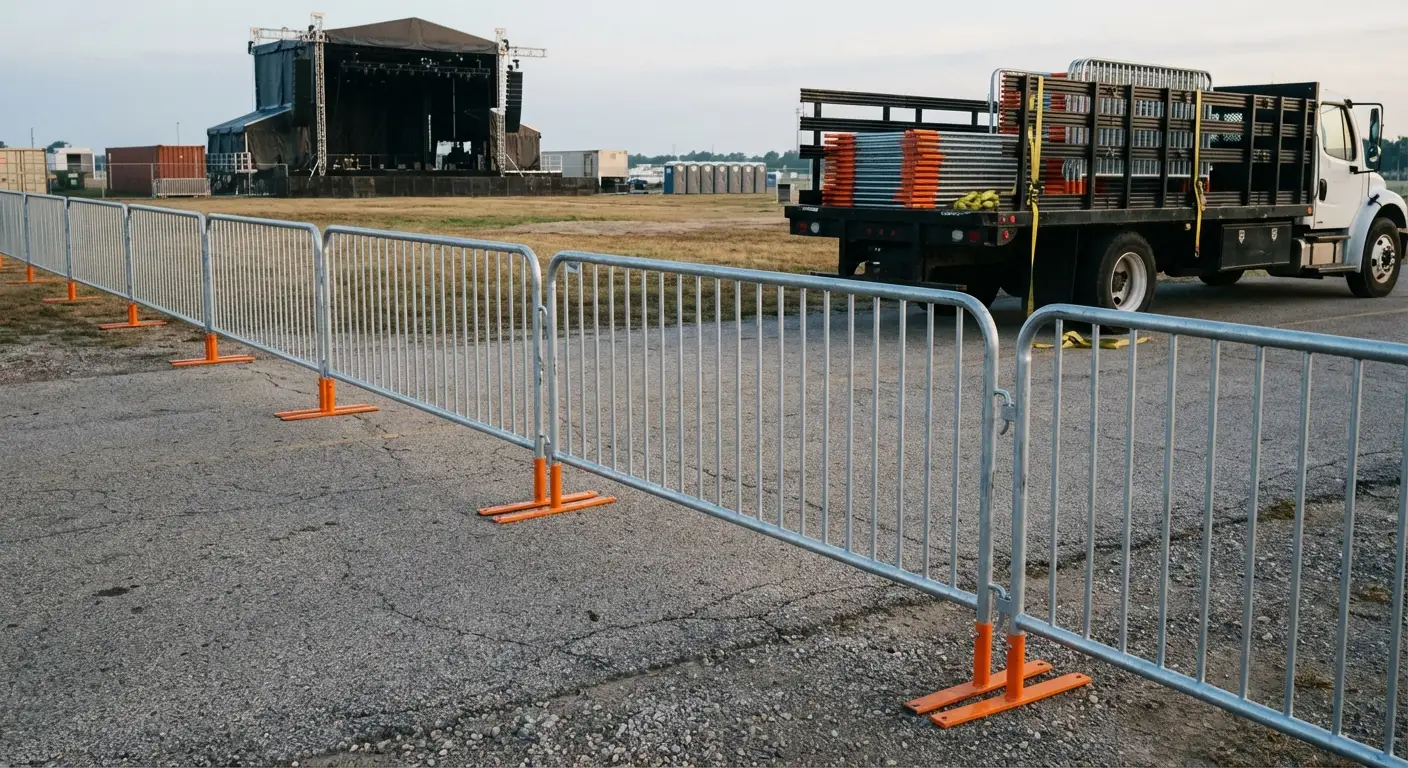 Crowd control barricade setup in Lynwood, CA