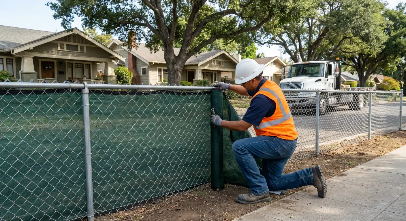 Temporary fence installation in Lynwood