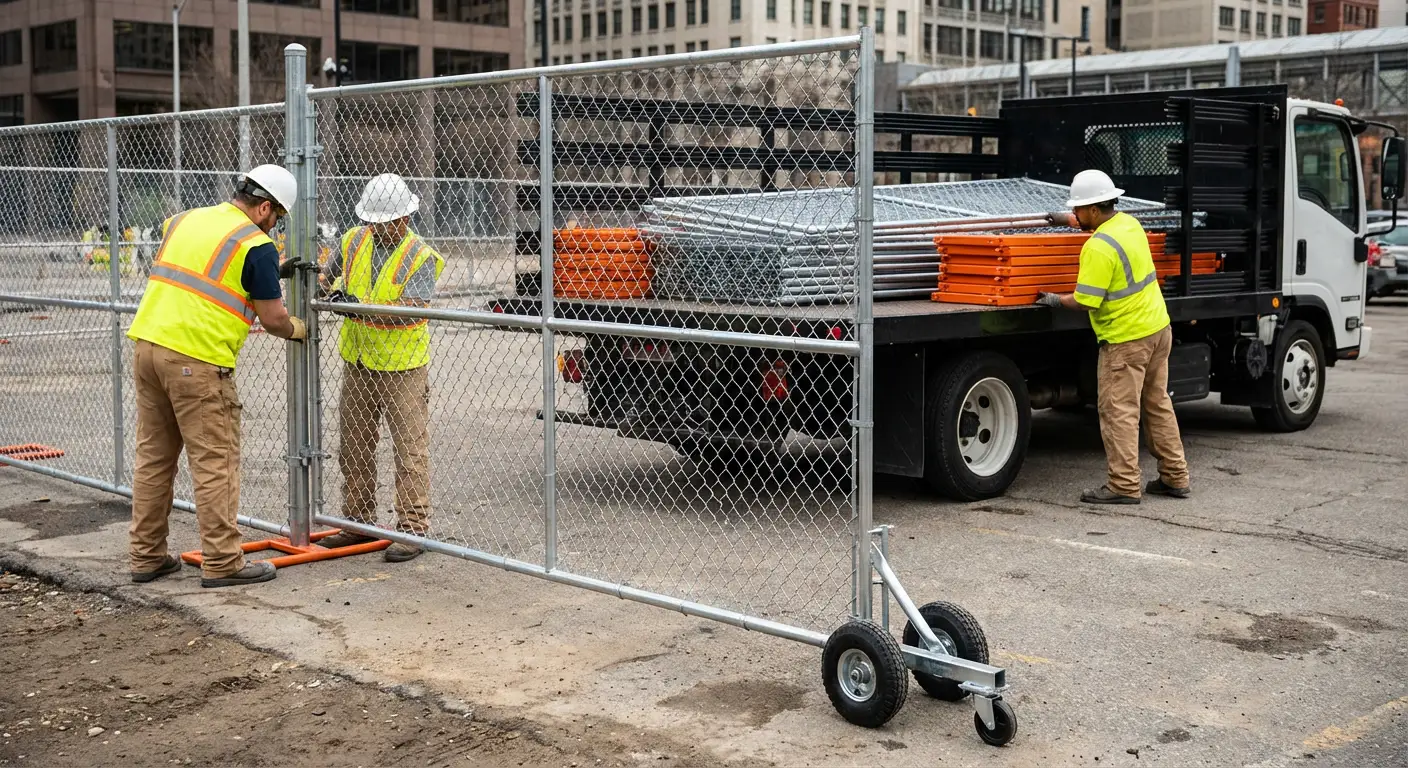 Temporary gate rental installation site in Lynwood
