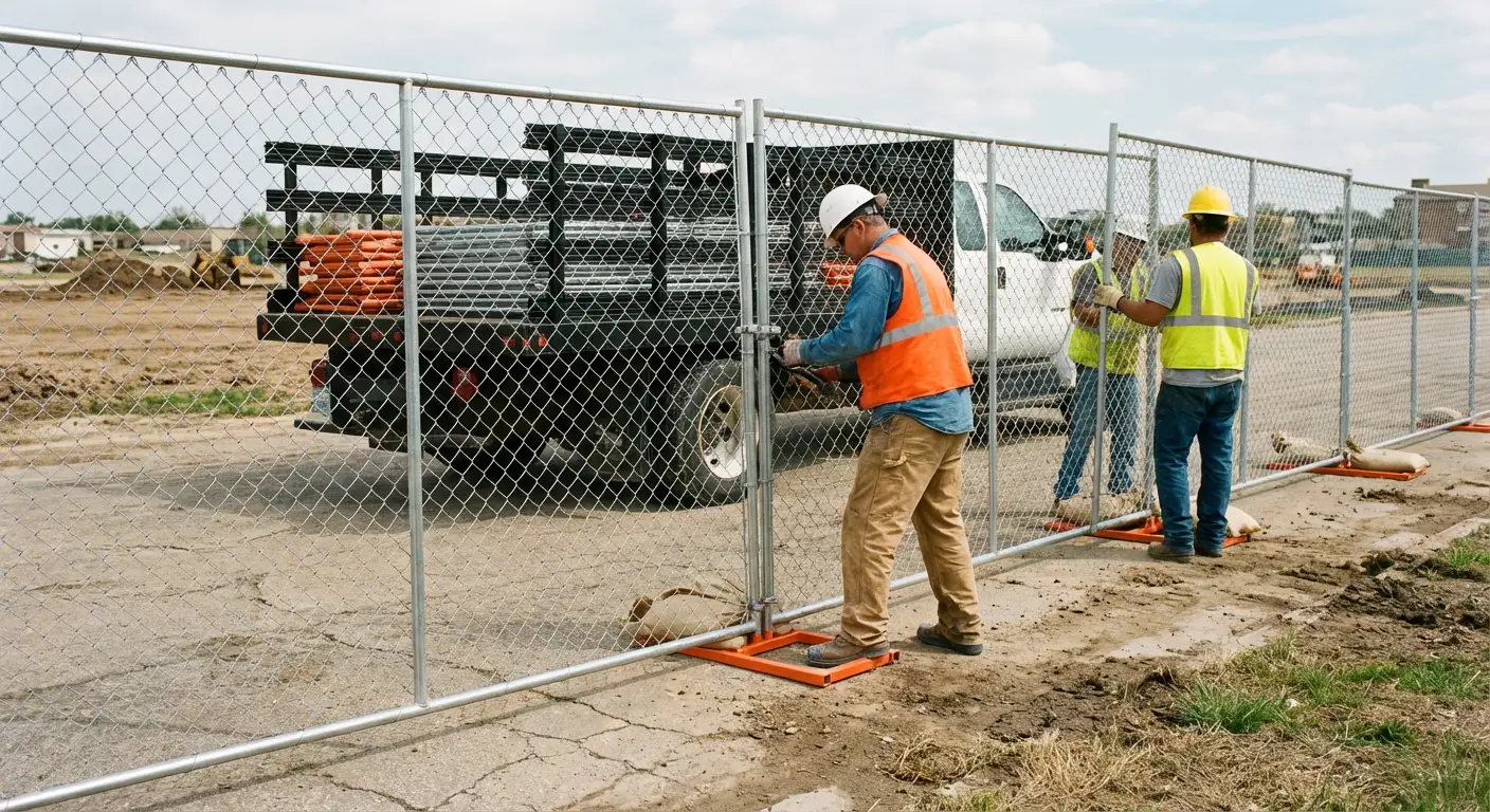 Temporary fencing deployment in Lynwood, CA
