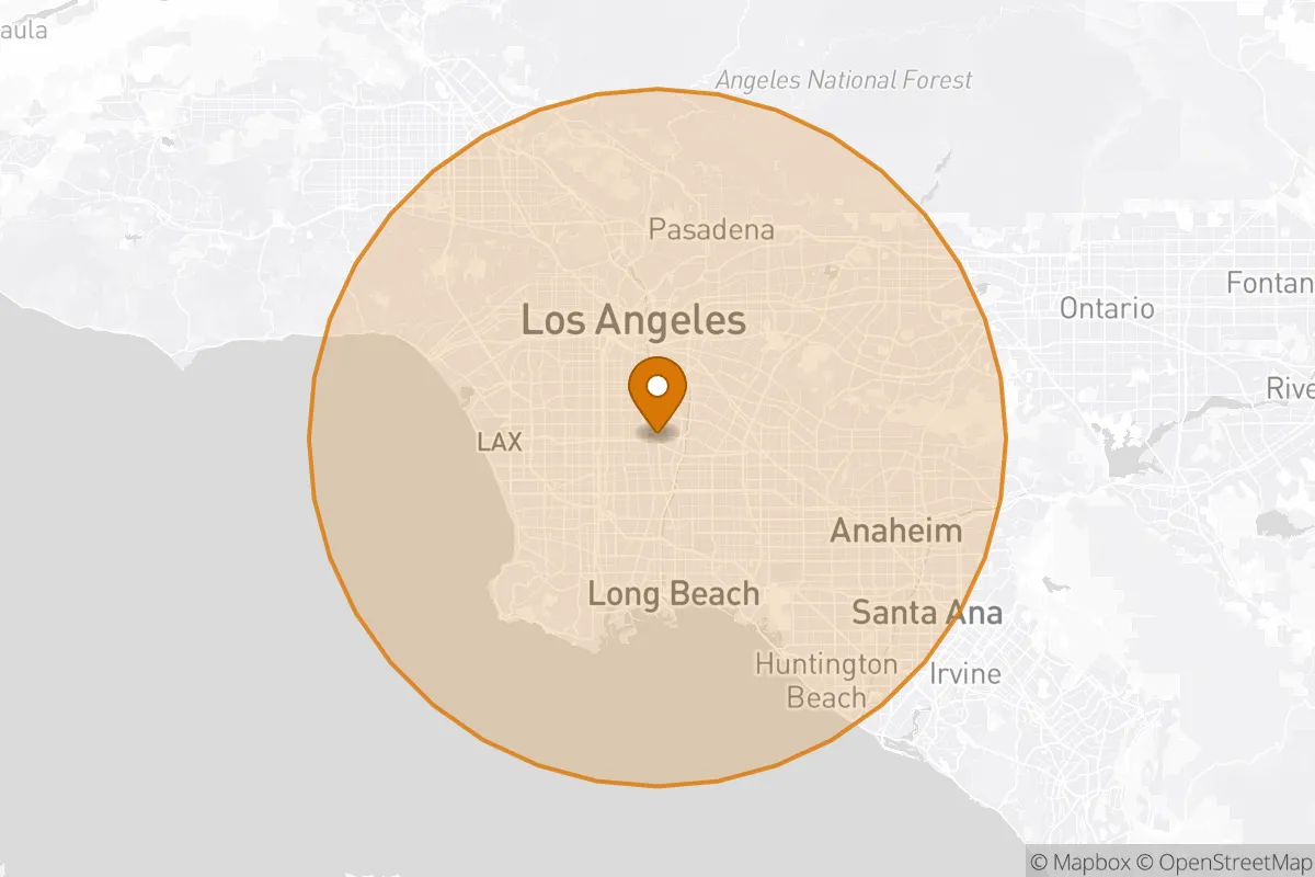 service area service area map in Lynwood, CA